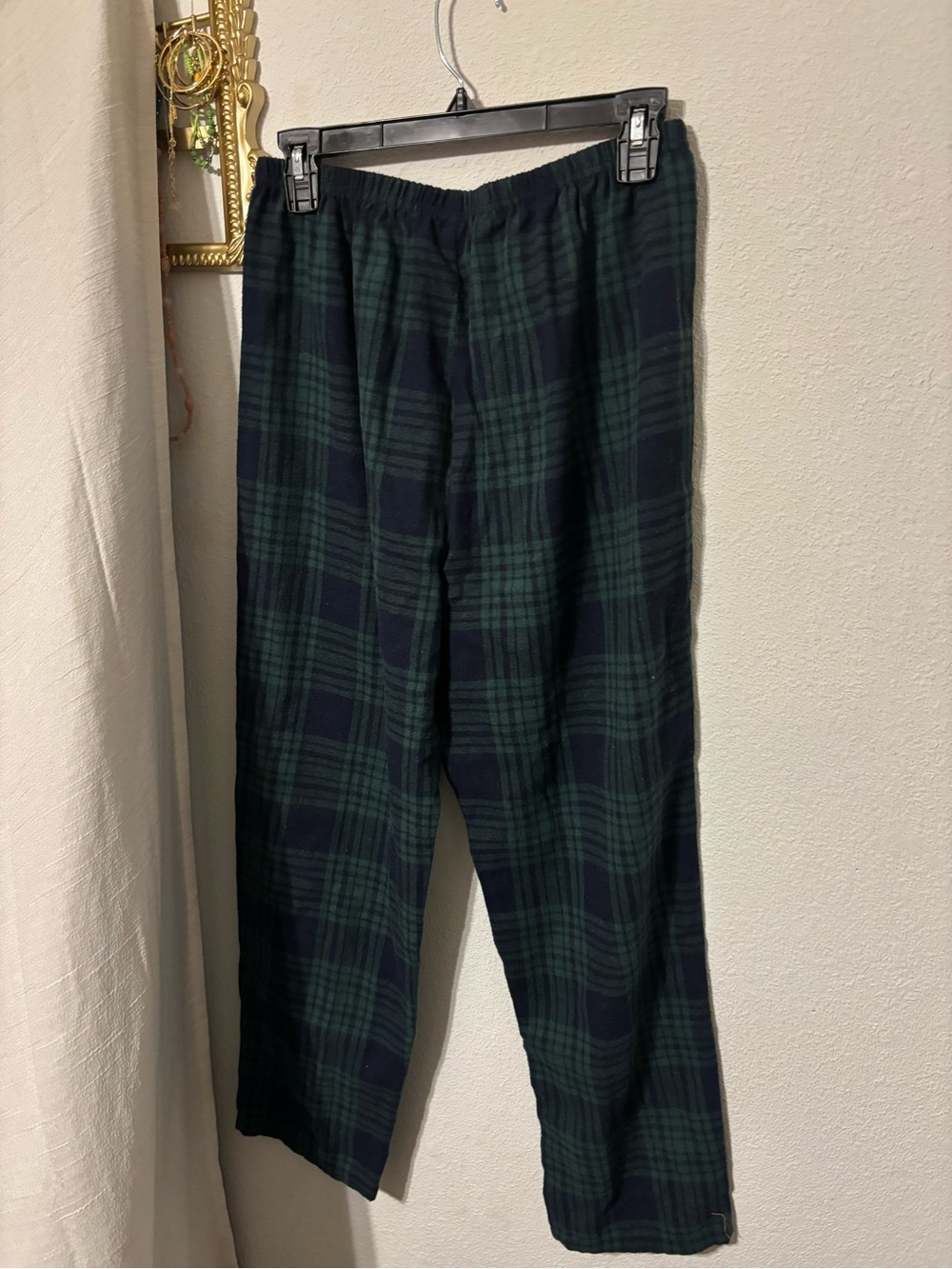 SHEIN Black & Green Plaid Lounge pants